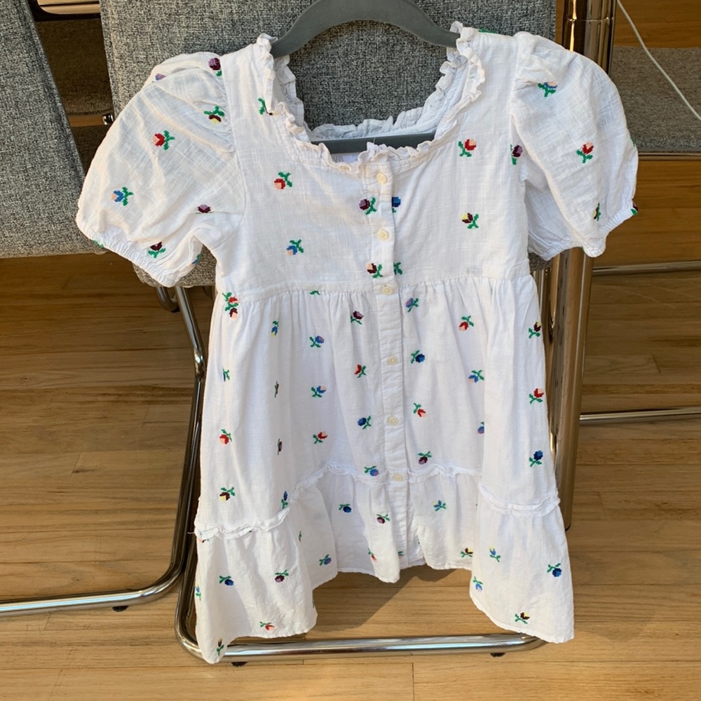 Girls white linen Zara dress size 7